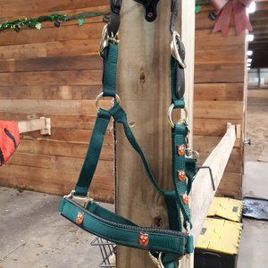 Hunter Green Halter- Horse Size Customized with Owls